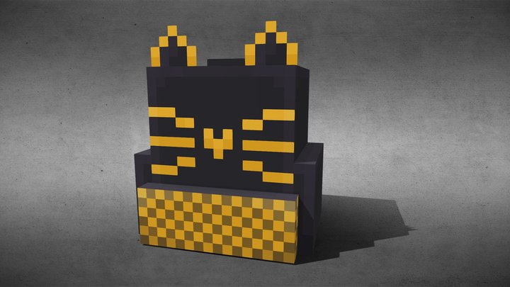 Orange Cat Backpack - Custom Minecraft Model 3D Model