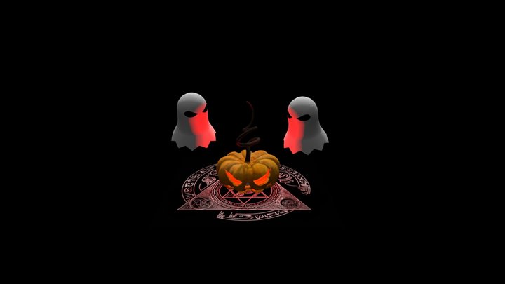 Satan Halloween Pumpkin 3D Model