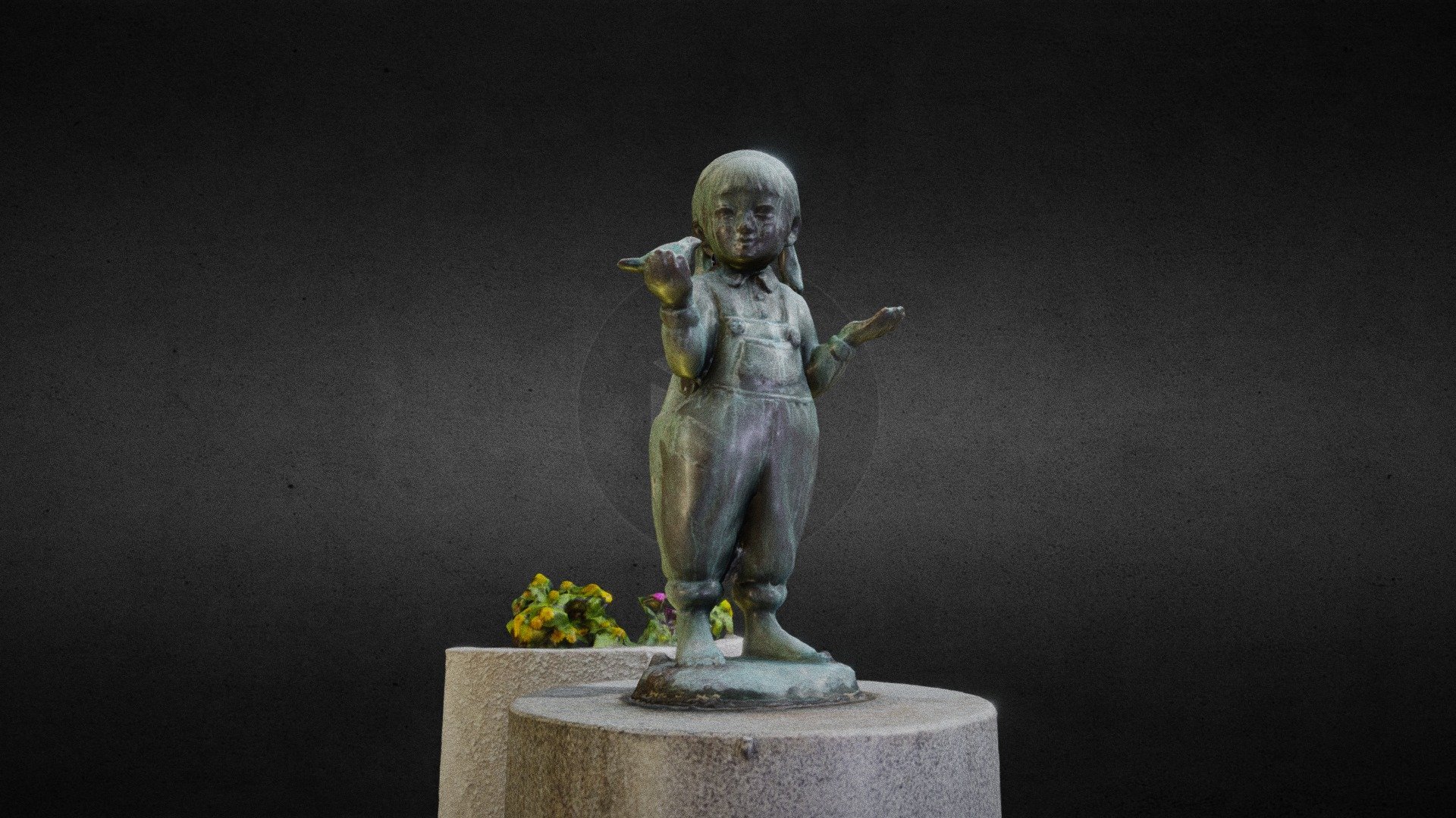 Girl with a Sparrow statue