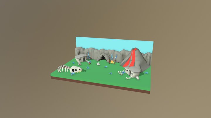 F13 Caveman Environment 3D Model