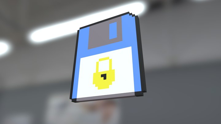 Floppy disk voxel 3D Model