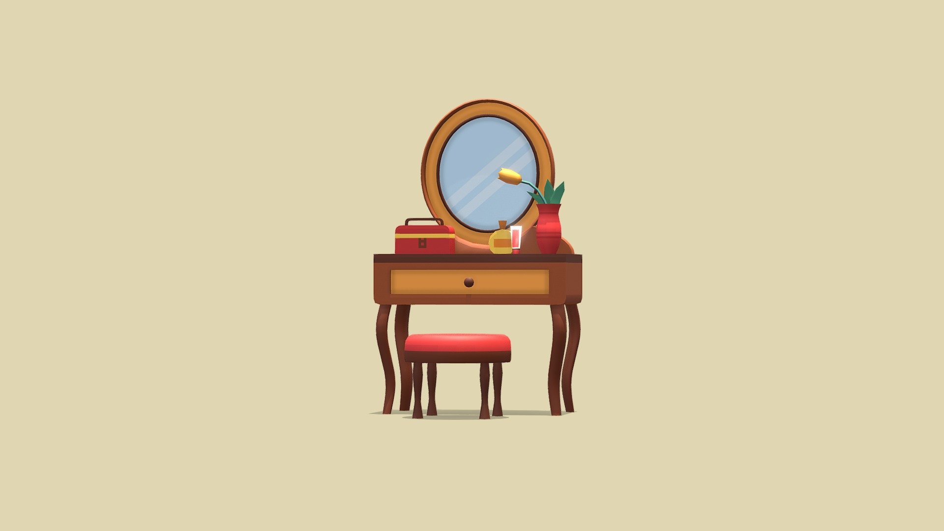 Dressing table with mirror
