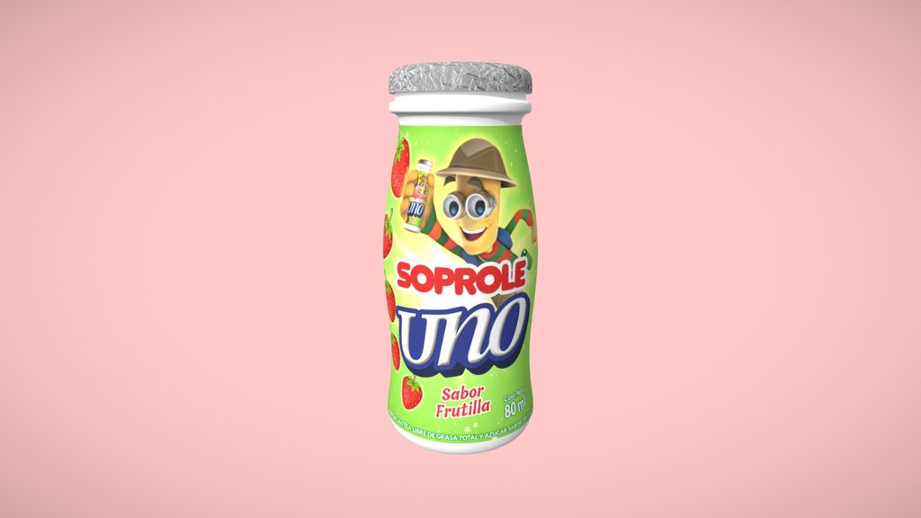 Botella de Soprole Uno (Sabor Frutilla)