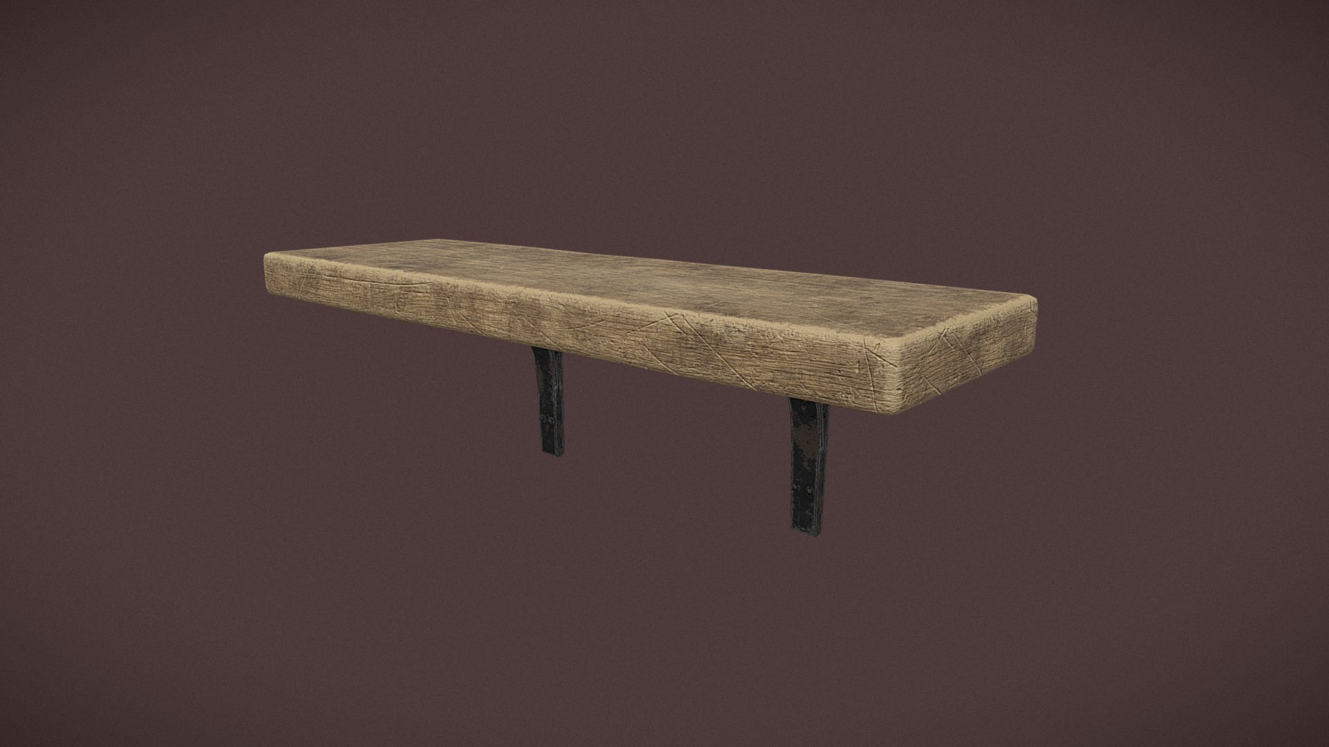 3D model Mini Shelf - This is a 3D model of the Mini Shelf. The 3D model is about a wooden table with a metal frame.