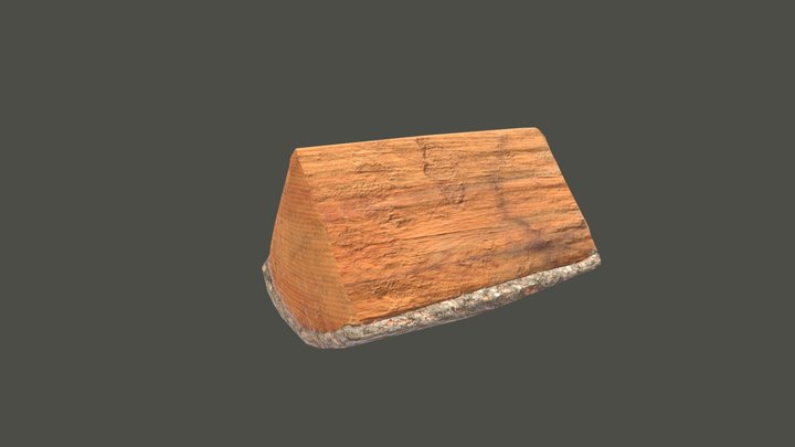 Quarter Cut Pine Wood Log 3D Model