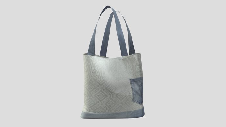 Songket Denim Tote Bag 3D Model