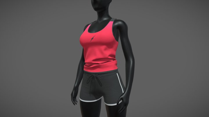 Female Sportswear Mannequin 3D Model