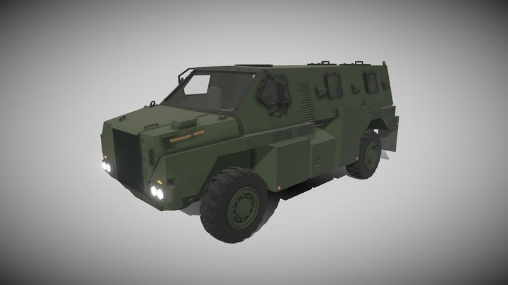 Bushmaster APC Low Poly 3D Model