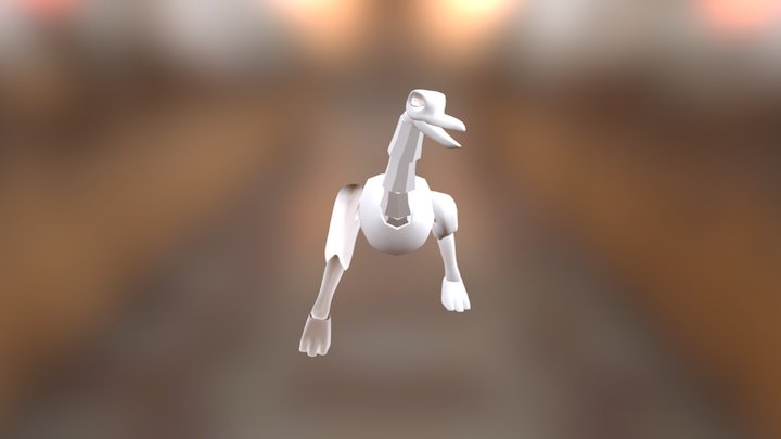 Ostrich Posed 3D Model
