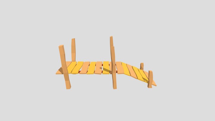 Cartoon Boardwalk Ramp 3D Model
