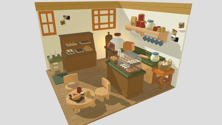 Isometric Bakery 3D Model