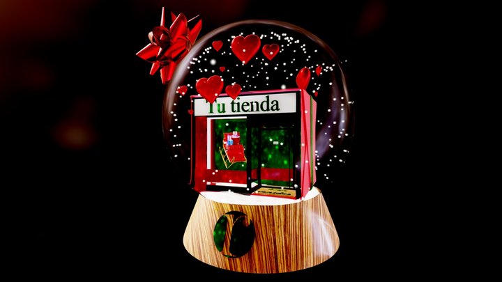 Christmas shop dome - hearts animated – Kostenloses 3D-Modell STL
