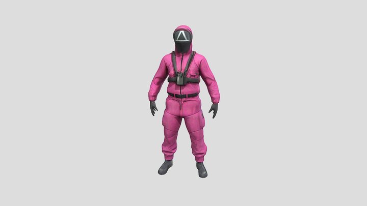 squid game pink guard 3D Model