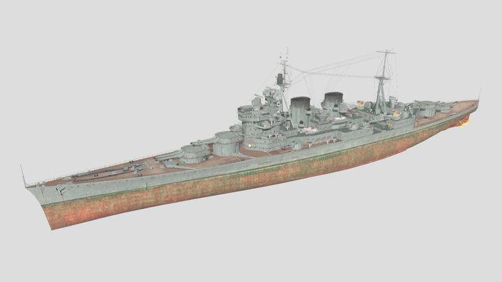 HMS Hood Refit 3D Model