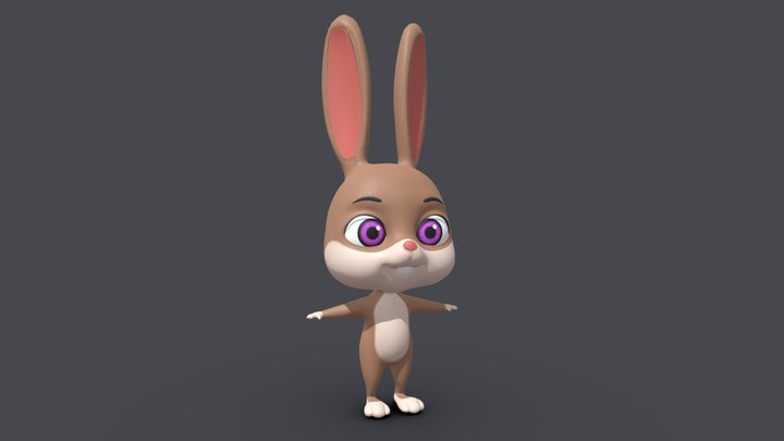 Asset - Cartoons - Animal - Rabbit - Rig 3D 3D Model