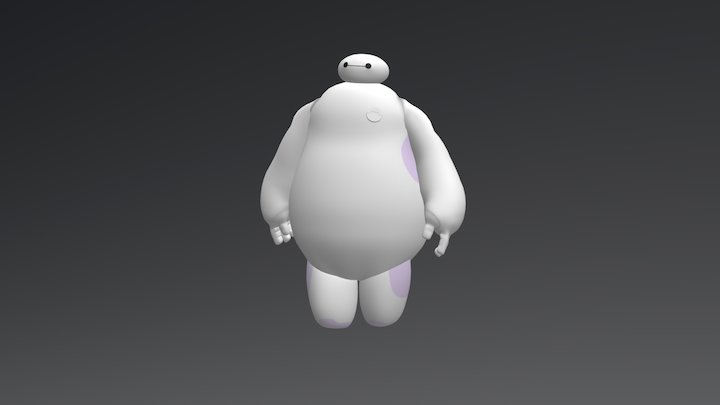 Baymax Walk Cycle Animation 3D Model