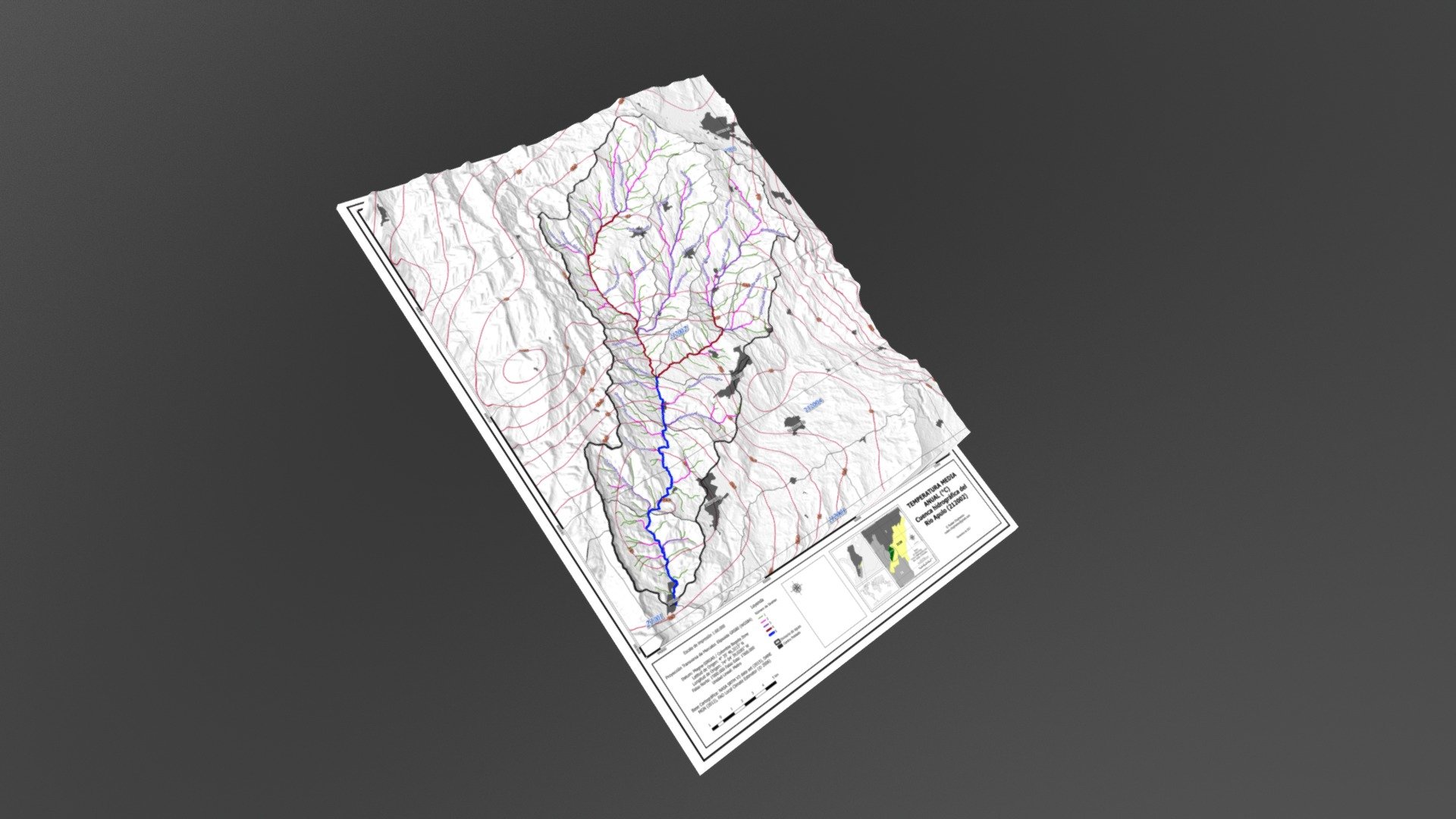 Apulo River Basin - Mean Annual Temperature - 3D model by rchujmanov ...
