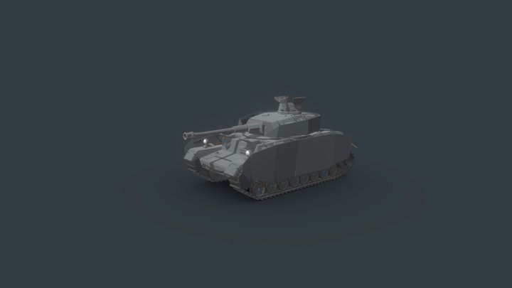 WW2 Pz 4 H tank / Interior 3D Model