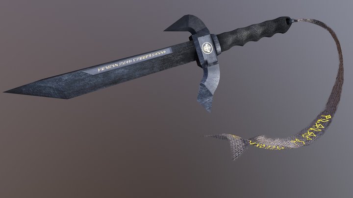 Blender Practice 03 - Long Military Knife 3D Model