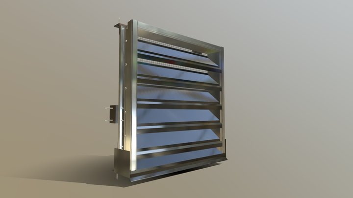 KPS 4DL - Framed Extruded Aluminum Louver 3D Model