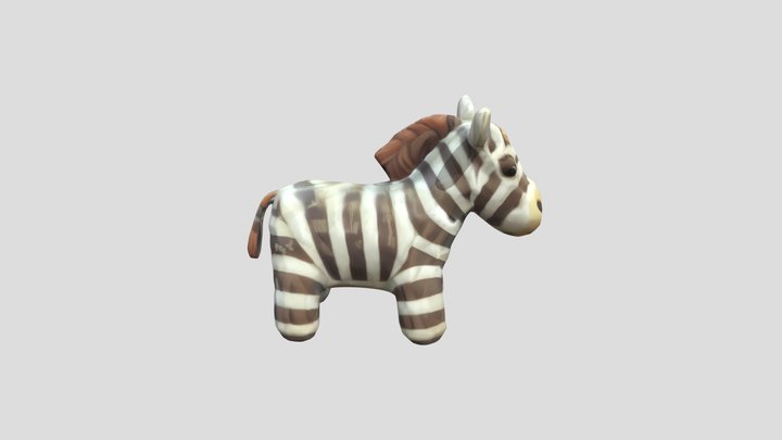 Plushie Zebra Toy 3D Model