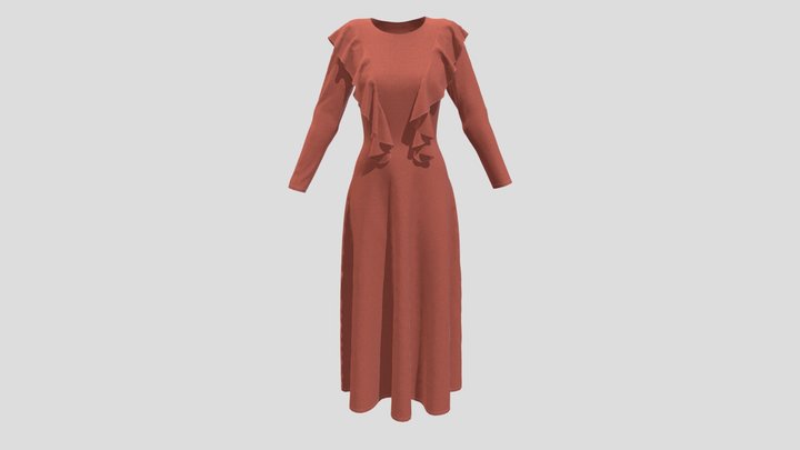 Maxi Modest Dress 3D Model