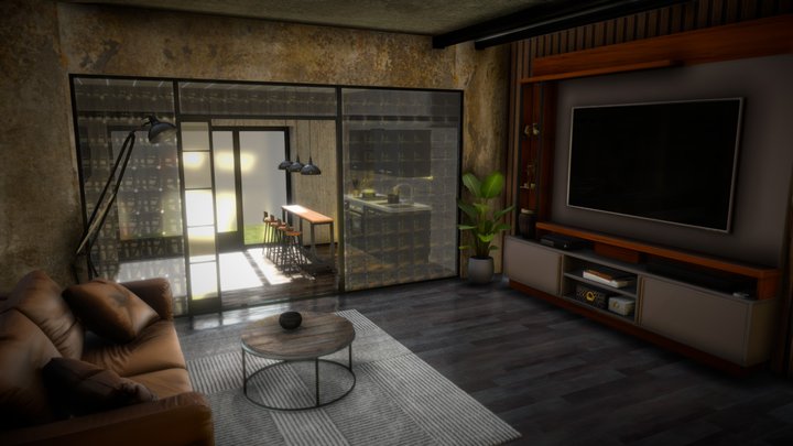interior (4) Living room + kitchen