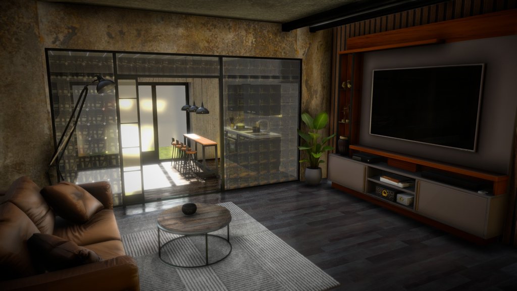 interior (4) Living room + kitchen