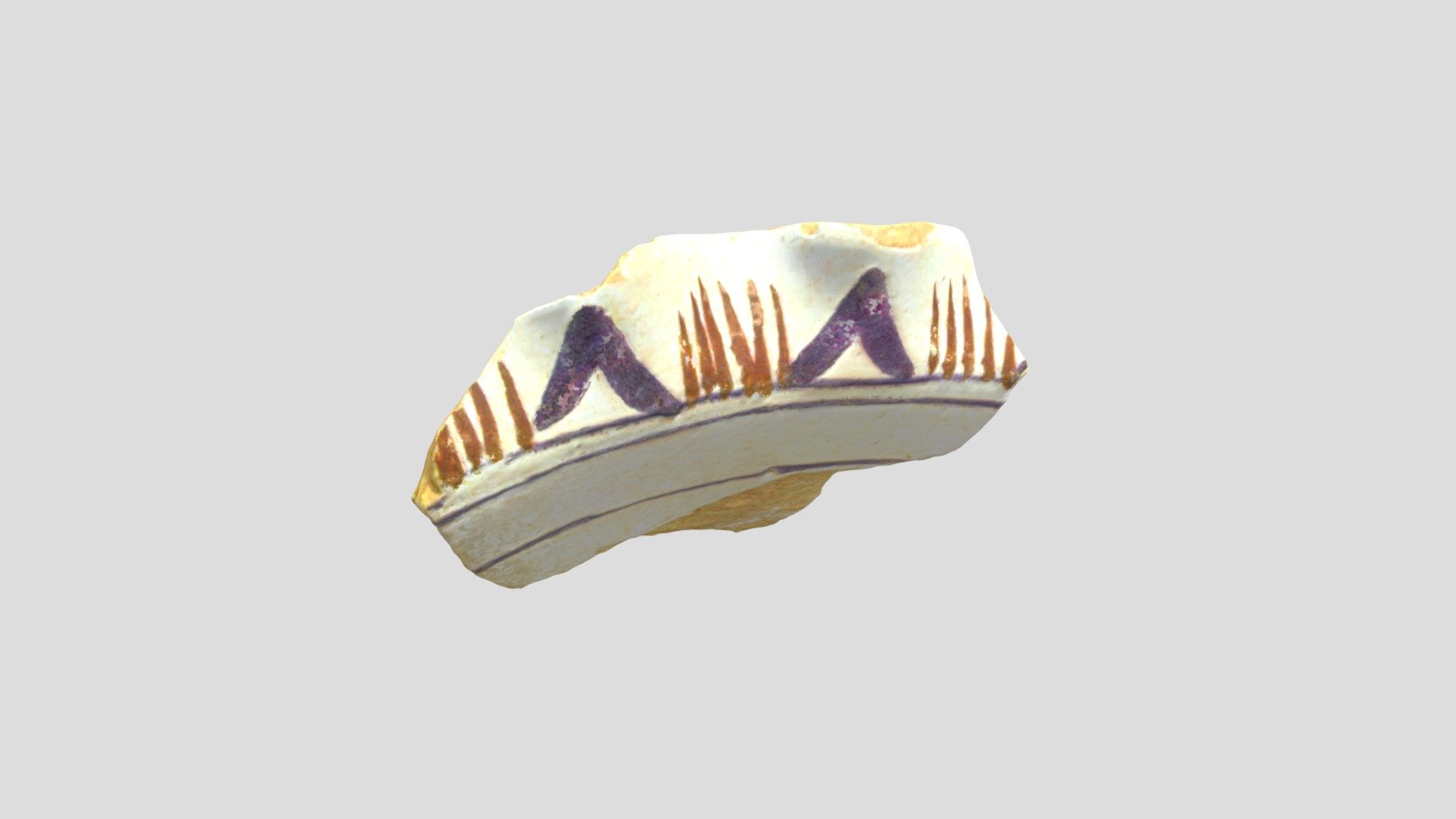 Tin-Glazed Pie-Crust Rim Sherd (VCU_3D_5106)