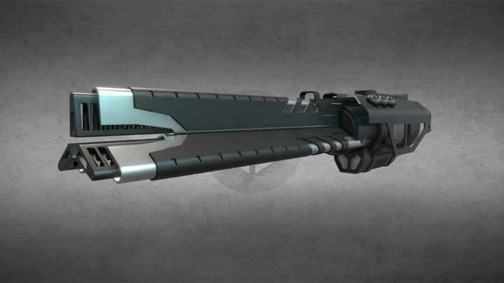 Hardsurface Plasm Cannon 3D Model