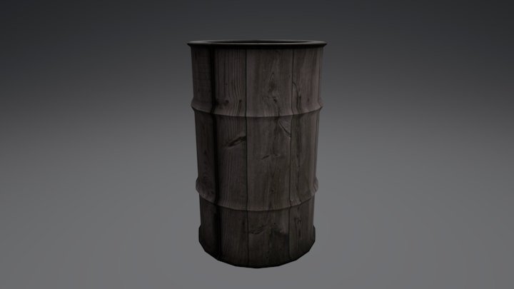 Open Barrel-wood 3D Model