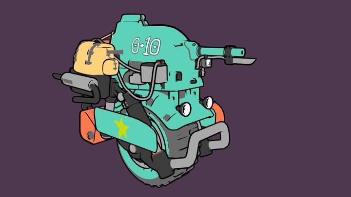 One wheeled tank 3D Model