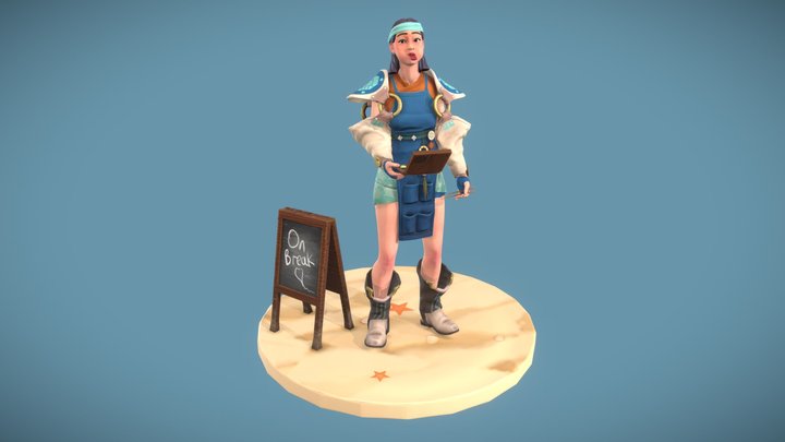 Food Seller: On Break 3D Model