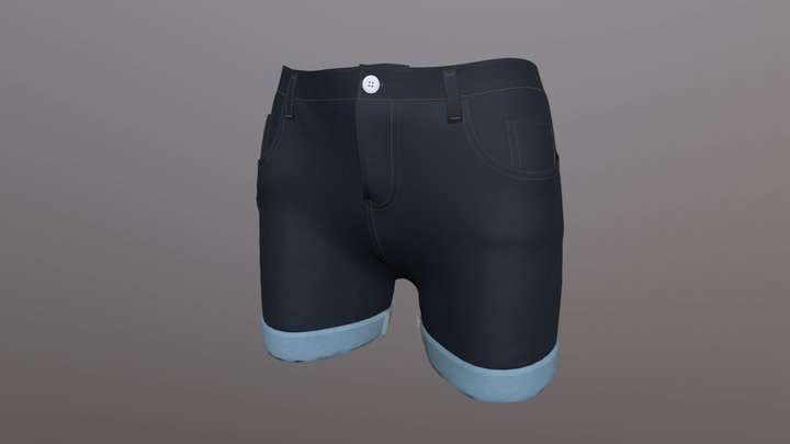 [WIP]Short denim pants 3D Model
