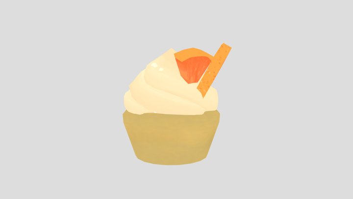 Orange Cupcake 3D Model