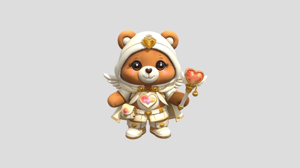 Cute heart bear family