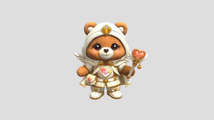 Cute heart bear family