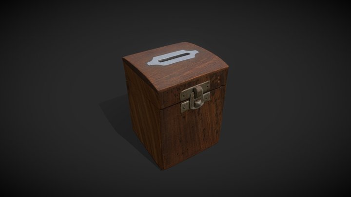 Sheesham wood money box - Photoscan 3D Model