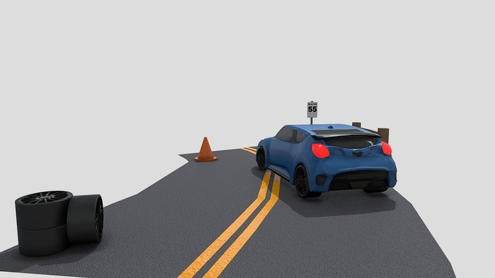 Veloster Turbo Diorama 3D Model