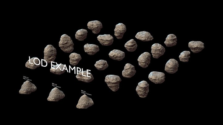 Rocks/Boulders Lowpoly Gameready Asset Pack – Modello 3D gratuito STL