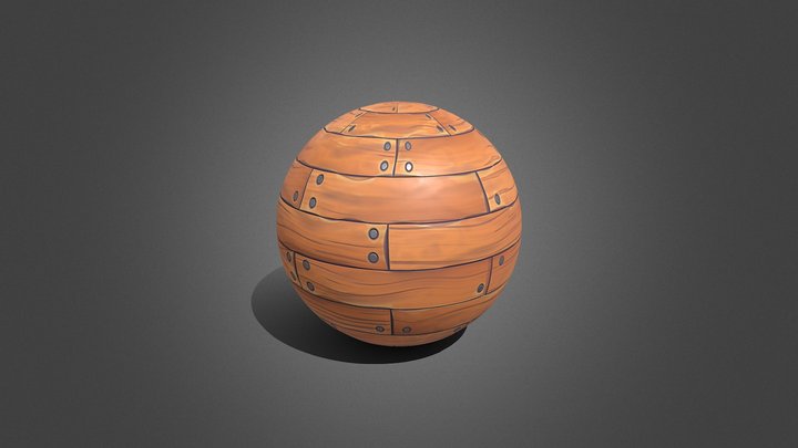 Stylized Wooden Plank Material 3D Model