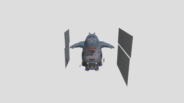 Hippo+warrior+3d+model