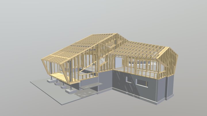 Hytte Struktur 3D Model
