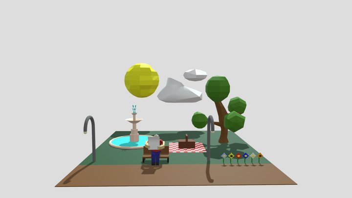 Low Poly Park 3 3D Model