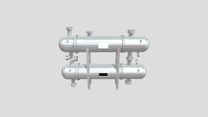 Shell and Tube Heat Exchanger 3D 3D Model