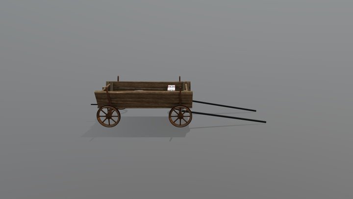 Wooden Cart 3D Model