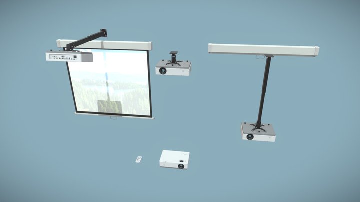 Projector and Screen 3D Model