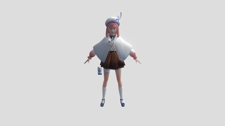 PinkHairGirl 3D Model