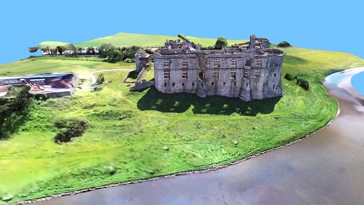 Carew Castle Pembrokeshire, Wales. 3D Model