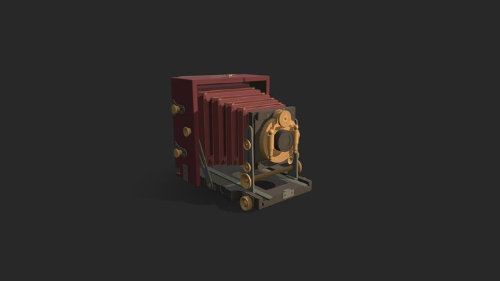 Vintage Camera Lowpoly 3D Model